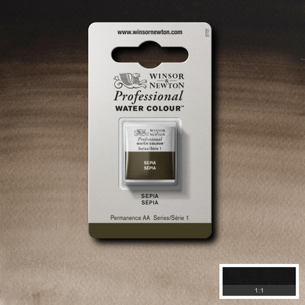 Tinta Aquarela Profissional Winsor & Newton Pastilha S1 609 Sepia
