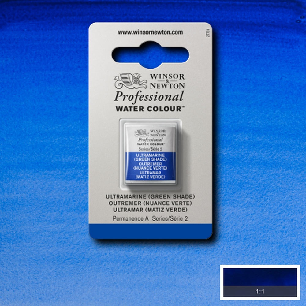 Tinta Aquarela Profissional Winsor & Newton Pastilha S2 667 Ultramarine (Green Shade)