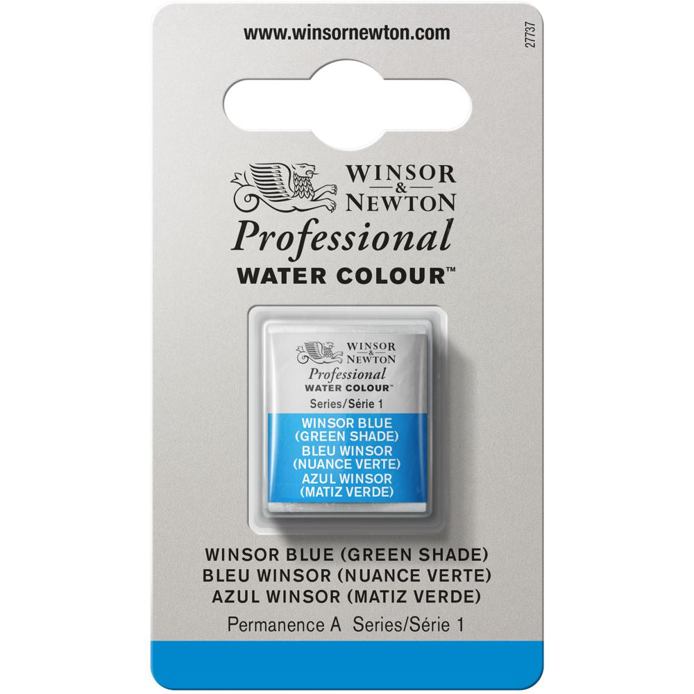 Tinta Aquarela Profissional Winsor & Newton Pastilha S1 707 Winsor Blue (Green Shade)
