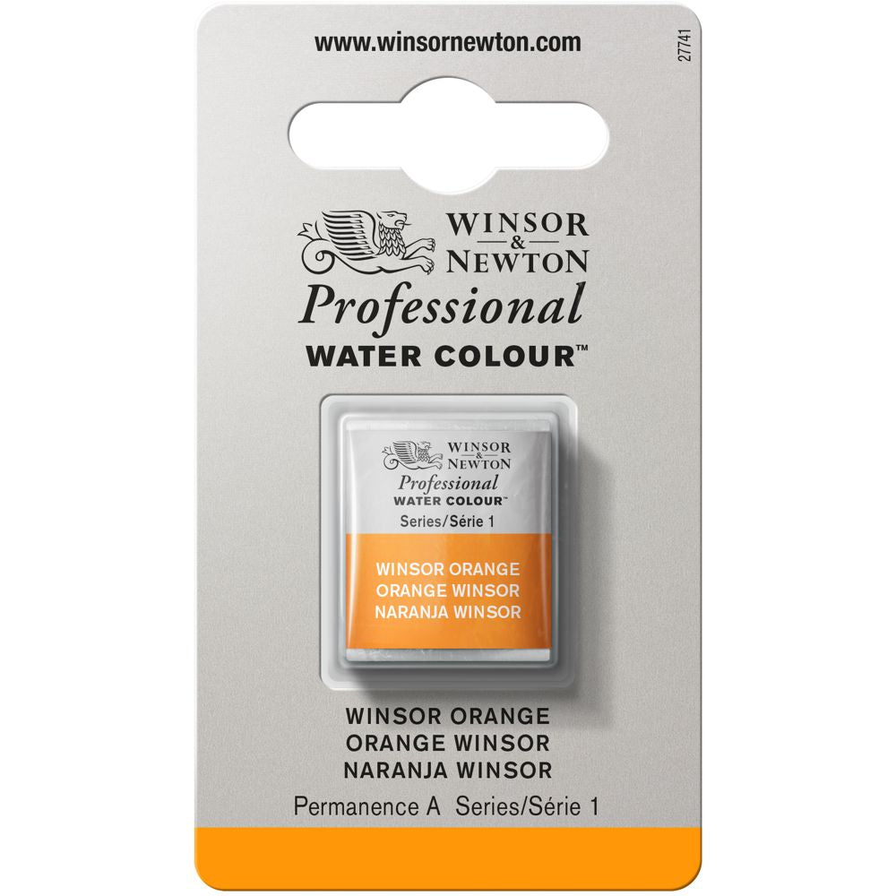 Tinta Aquarela Profissional Winsor & Newton Pastilha S1 724 Winsor Orange