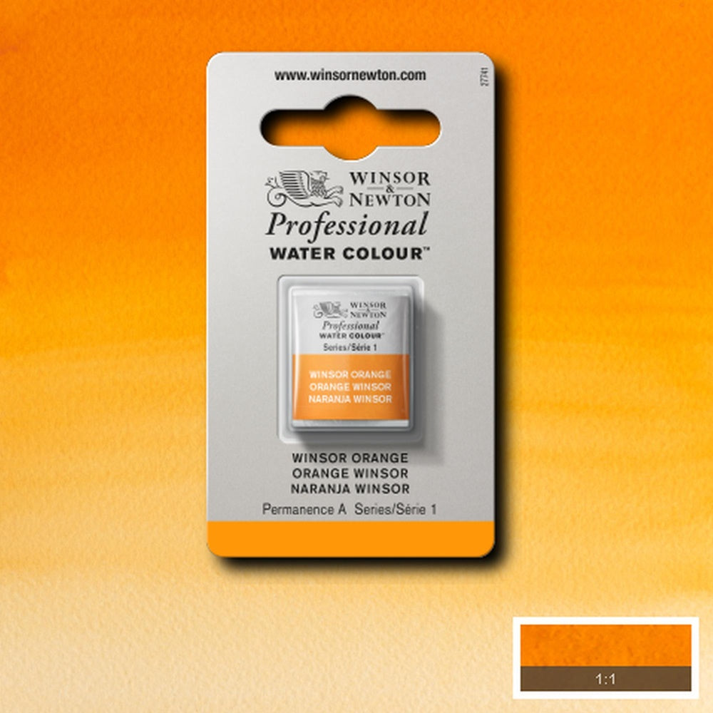 Tinta Aquarela Profissional Winsor & Newton Pastilha S1 724 Winsor Orange