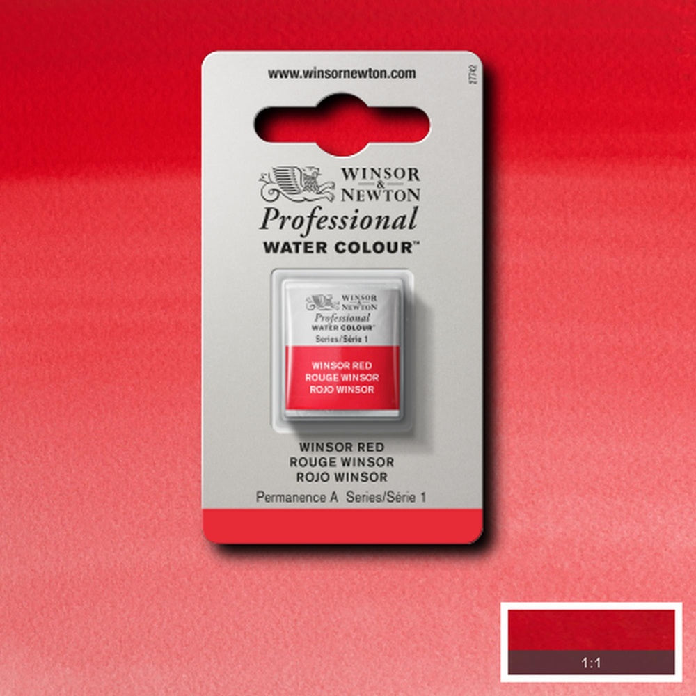 Tinta Aquarela Profissional Winsor & Newton Pastilha S1 726 Winsor Red