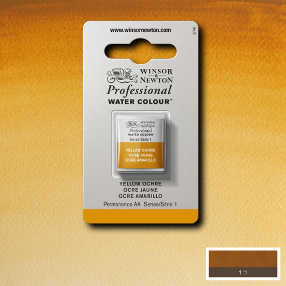 Tinta Aquarela Profissional Winsor & Newton Pastilha S1 744 Yellow Ochre