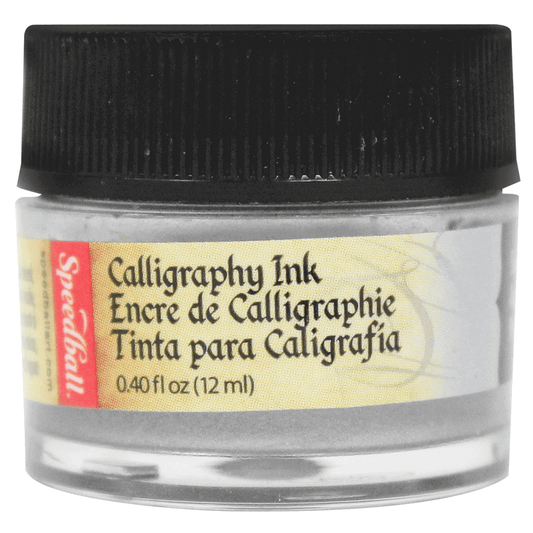 Tinta Para Caligrafia 12ml Speedball 3107 Prata Metalico