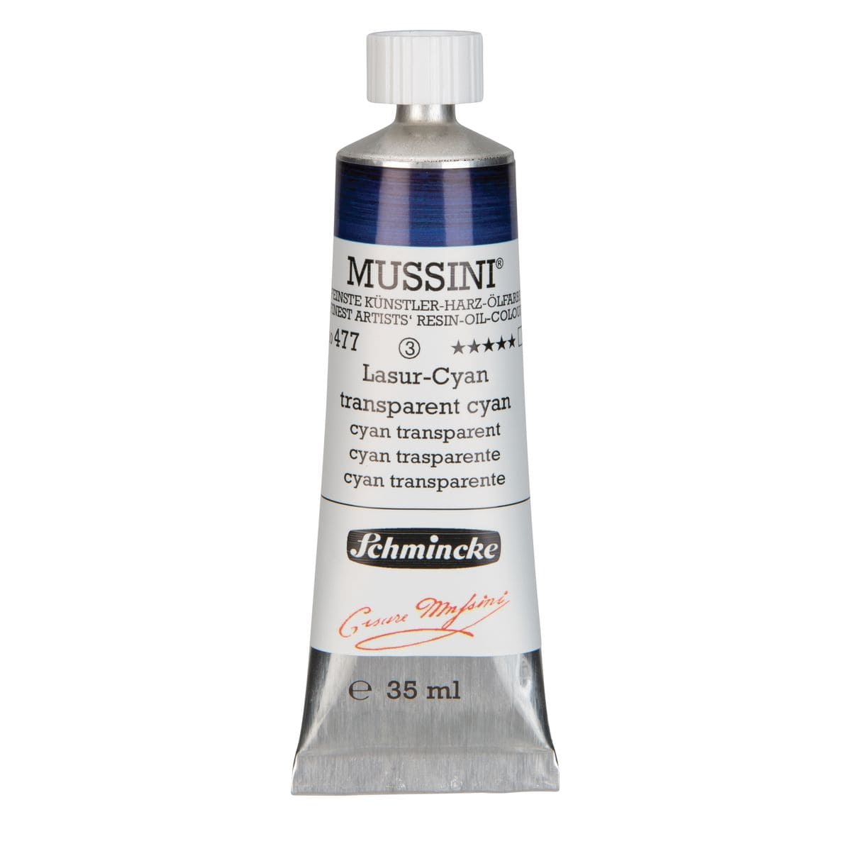 Tinta Óleo Schmincke Mussini 35ml S3 477 Transparent Cyan