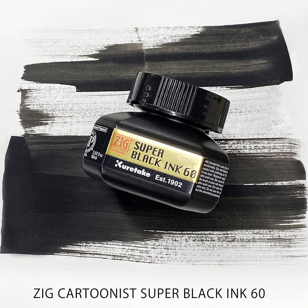 Tinta Para Ilustração Black Zig Kuretake 60ml Preto