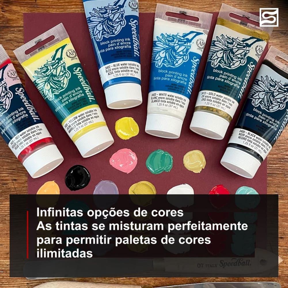 Kit Para Xilogravura Cores Básicas Speedball 3470