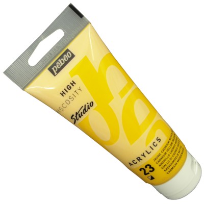 Tinta Acrílica Pébéo Studio 23 Amarelo Cádmio Médio 100ml