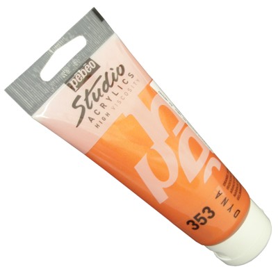 Tinta Acrílica Pébéo Studio 353 Laranja Iridescente 100ml