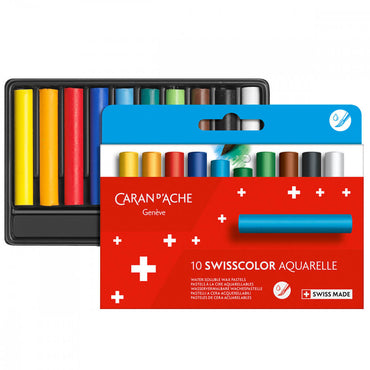Pastel Aquarelável Wax Swisscolor Caran d’Ache 10 Cores