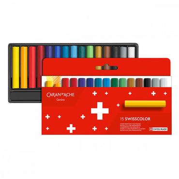 Pastel Aquarelável Wax Swisscolor Caran d’Ache 15 Cores