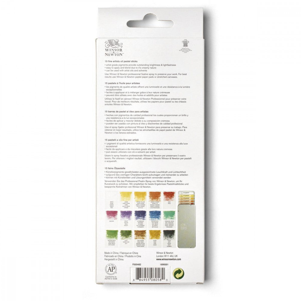 Estojo Pastel Oleoso Winsor & Newton 15 Cores