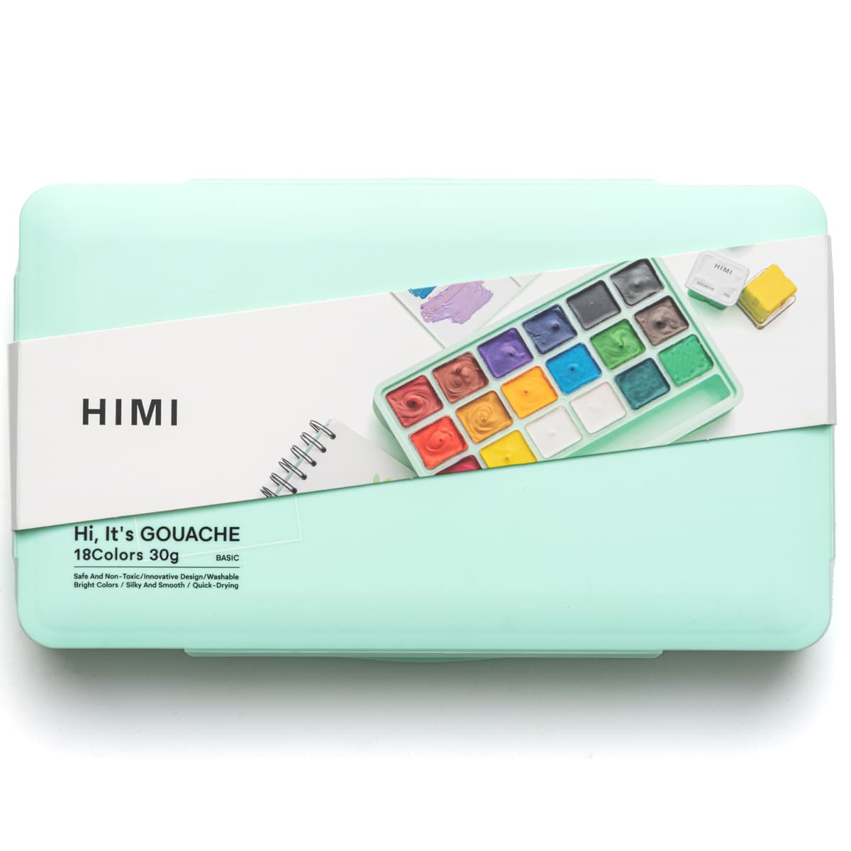 Tinta Guache Profissional Himi 18 Cores Estojo Verde