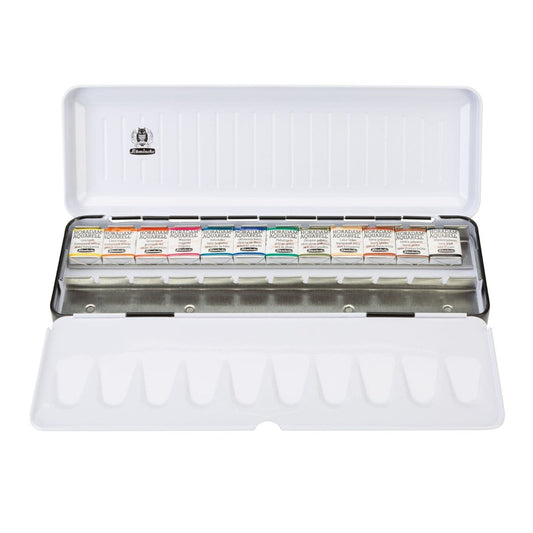 Tinta Aquarela Schmincke Horadam Pastilha 12 Cores