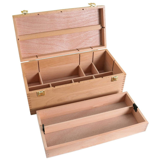 Caixa de Madeira Para Pincéis e Materiais Artísticos Sinoart