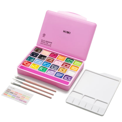 Tinta Guache Profissional Himi 24 Cores + 3 Pincéis