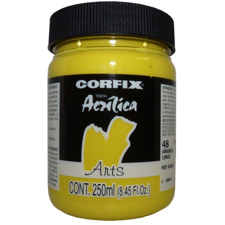 Tinta Acrílica Fosca Corfix Arts 250ml  48 Amarelo Limão G1