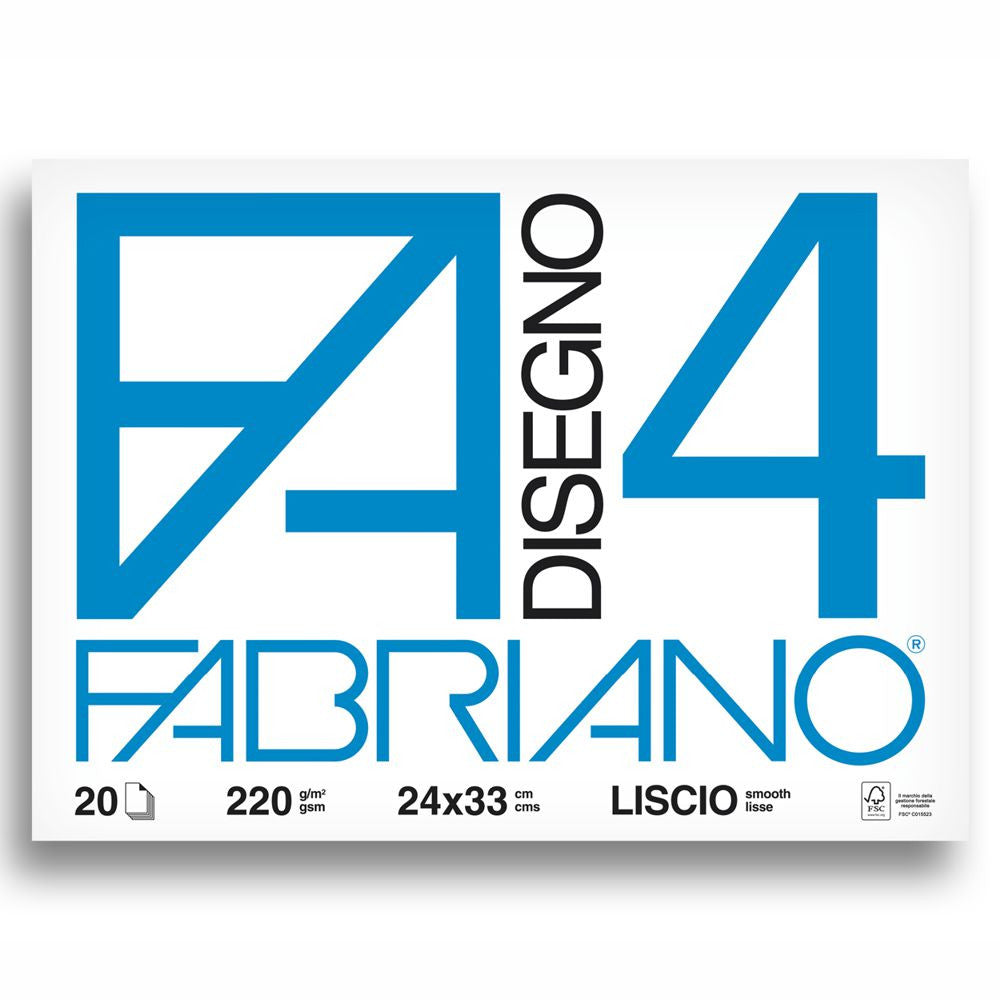 Bloco de Papel Fabriano 4L 220g/m² 24x33cm 20 Folhas