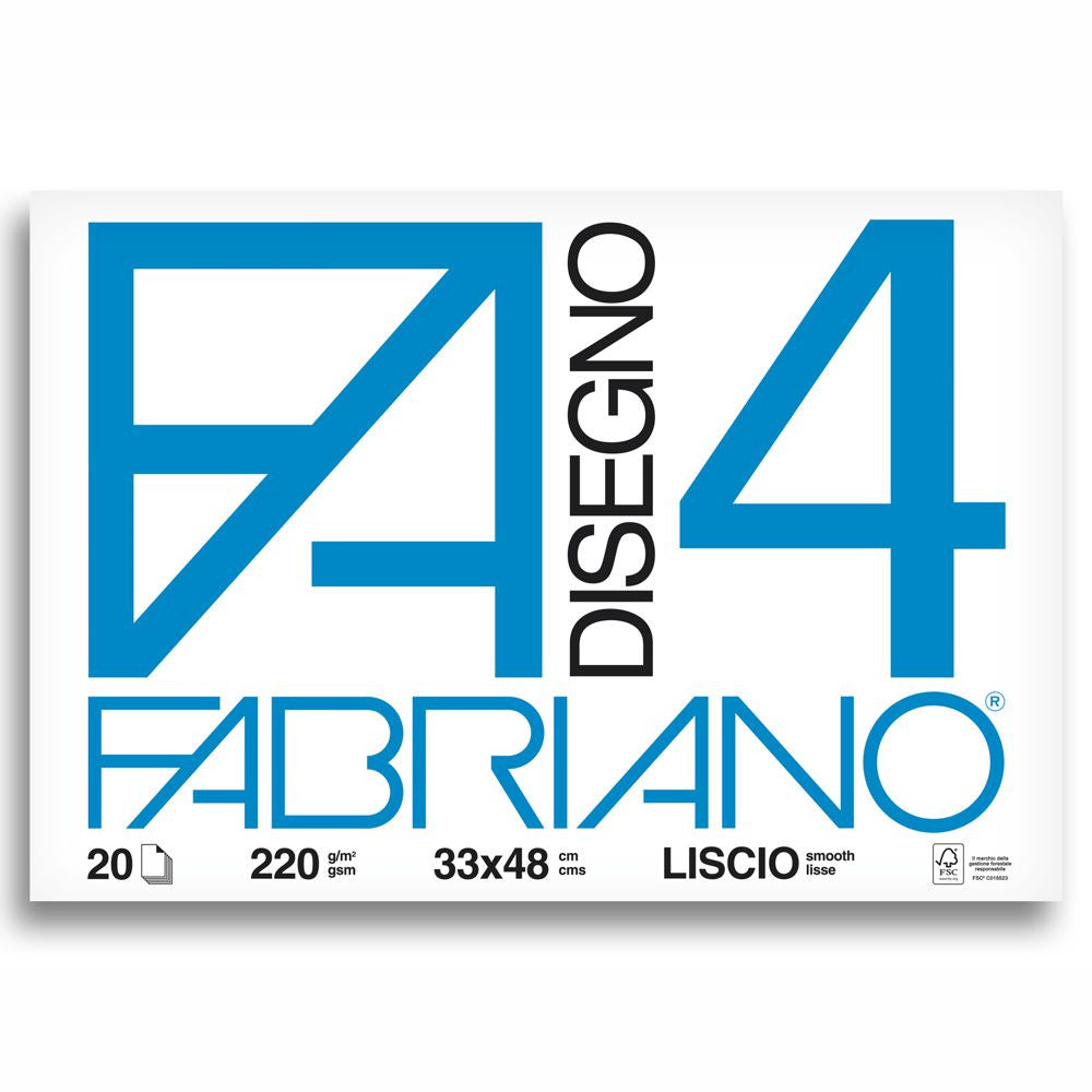 Bloco de Papel Fabriano 4L 220g/m² 33x48cm 20 Folhas