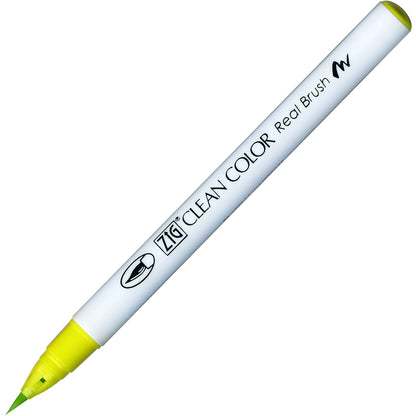 Caneta Pincel Kuretake Zig Clean Color Real Brush Yellow Green 053