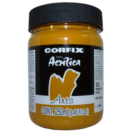 Tinta Acrílica Fosca Corfix Arts 250ml  53 Amarelo Ocre G1