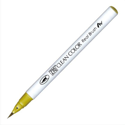 Caneta Pincel Kuretake Zig Clean Color Real Brush Dark Yellow 057