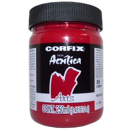 Tinta Acrílica Fosca Corfix Arts 250ml  59 Carmin G1