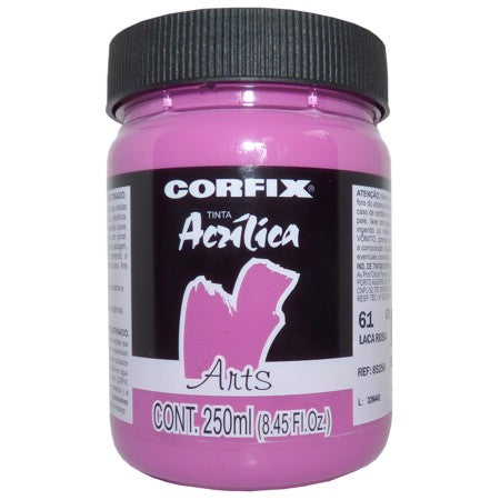 Tinta Acrílica Fosca Corfix Arts 250ml  61 Laca Rosa G1