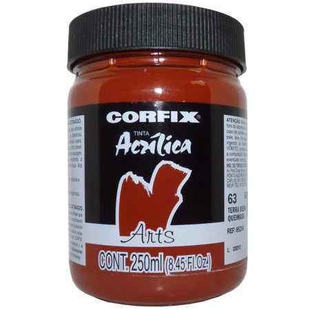 Tinta Acrílica Fosca Corfix Arts 250ml  63 Terra Siena Queimada