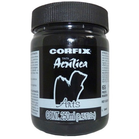 Tinta Acrílica Fosca Corfix Arts 250ml  65 Preto Marfim G1