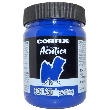 Tinta Acrílica Fosca Corfix Arts 250ml  68 Azul Ultramar G1