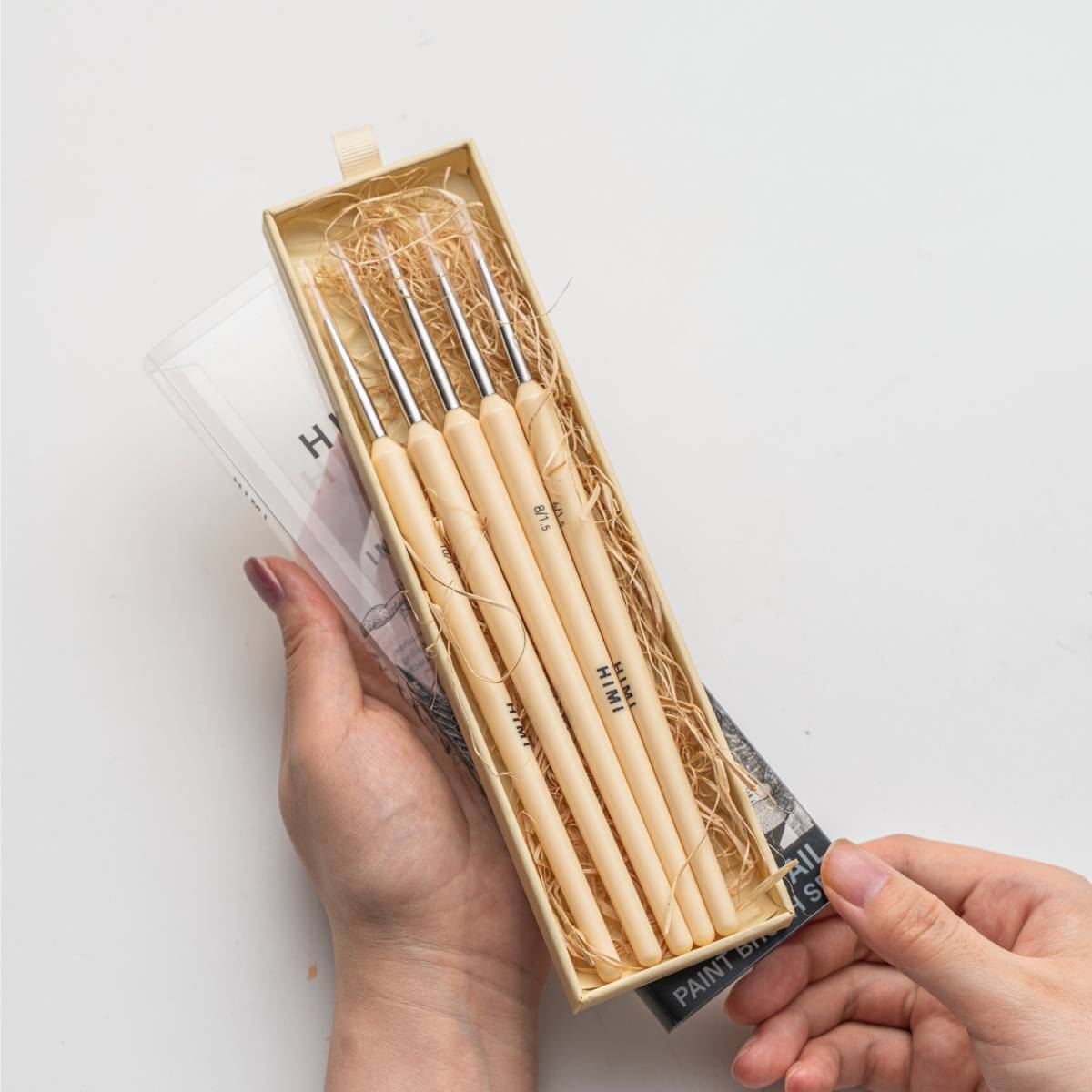 Kit De Pincéis Bege Himi Para Guache 5 Unidades