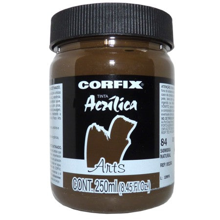 Tinta Acrílica Fosca Corfix Arts 250ml  84 Sombra Natural G1