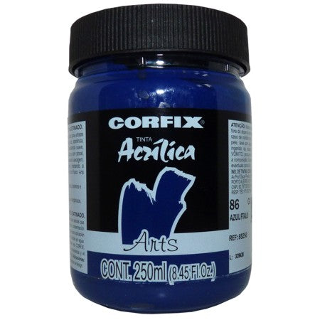 Tinta Acrílica Fosca Corfix Arts 250ml  86 Azul Ftalo G1