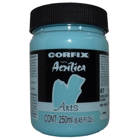 Tinta Acrílica Fosca Corfix Arts 250ml  87 Azul Celeste Claro G1