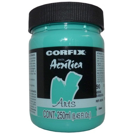 Tinta Acrílica Fosca Corfix Arts 250ml  90 Verde Turquesa G1