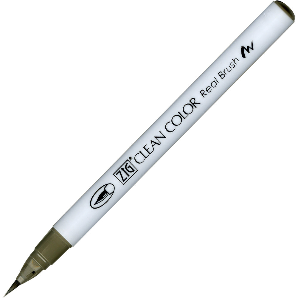 Caneta Pincel Kuretake Zig Clean Color Real Brush Green Gray 093