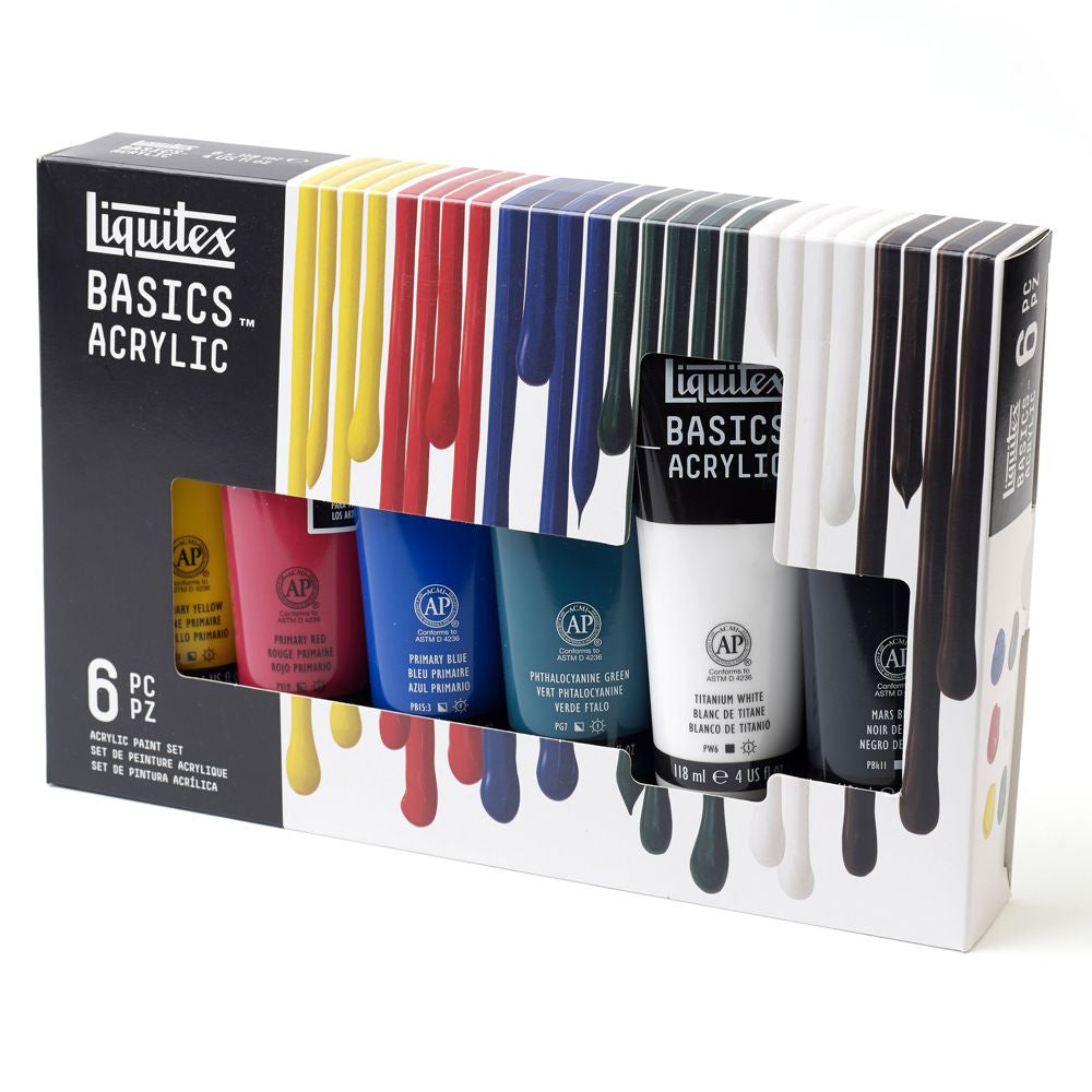 Tinta Acrílica Liquitex Basics 118ml 6 Cores Básicas