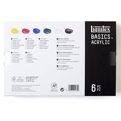 Tinta Acrílica Liquitex Basics 118ml 6 Cores Básicas