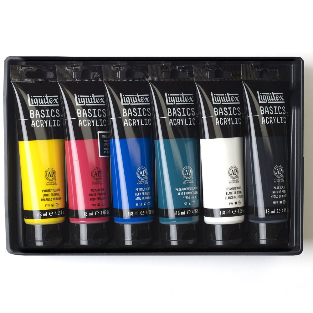 Tinta Acrílica Liquitex Basics 118ml 6 Cores Básicas