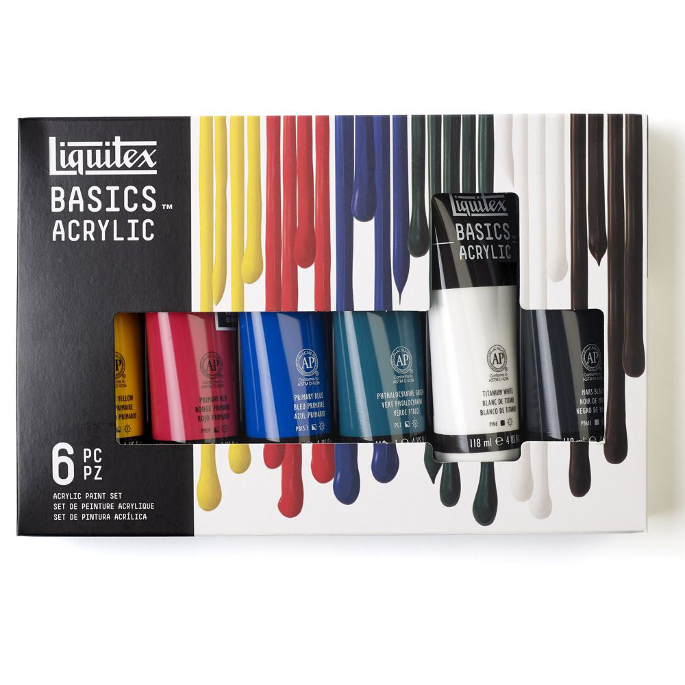 Tinta Acrílica Liquitex Basics 118ml 6 Cores Básicas