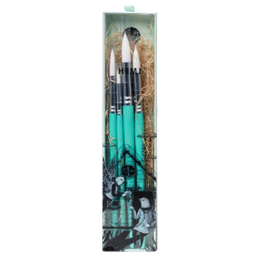 Kit De Pincéis Verde Himi Para Guache 5 Unidades