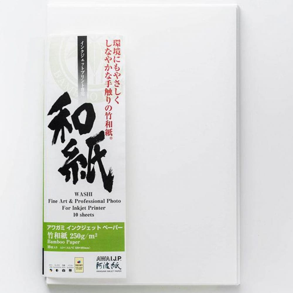 Papel Japonês Bamboo Awagami 170g/m² A3+ 10 Folhas