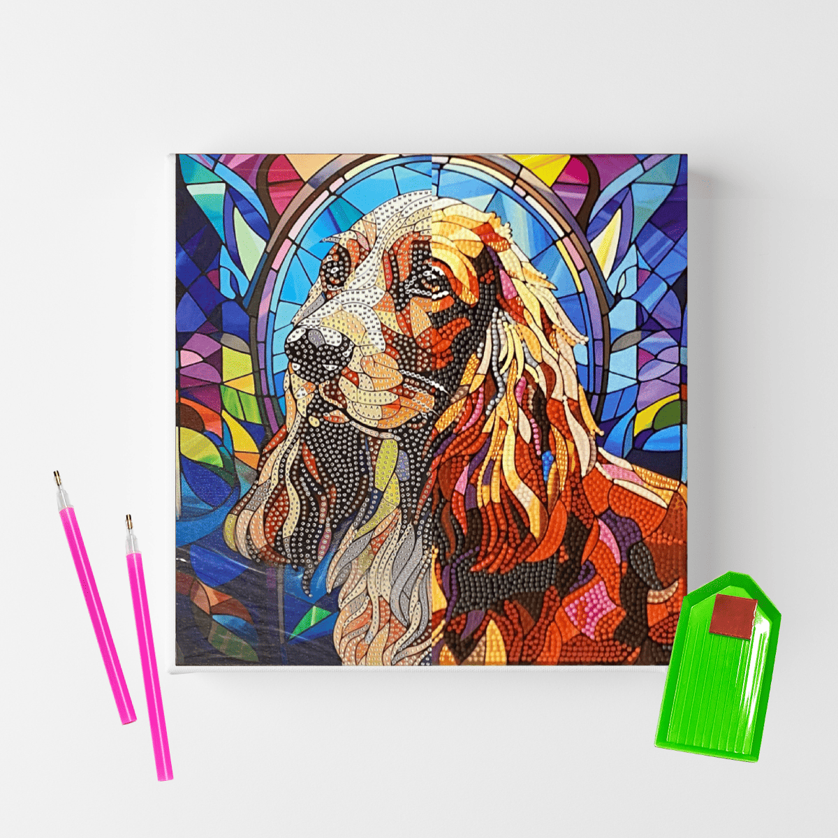 Conjunto Pintura Diamante Sinoart 30X30cm  Cocker