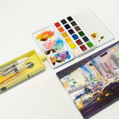 Kit De Pincéis Amarelo Himi Para Guache 5 Unidades
