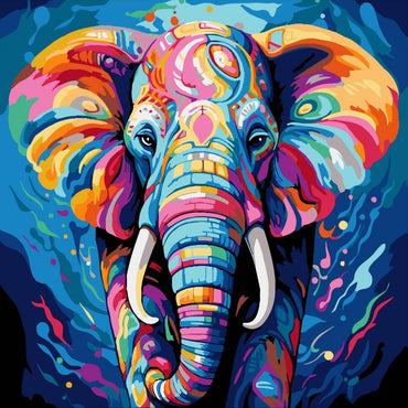 Conjunto Pintura Numerada Arte Terapia 30X30cm Elefante