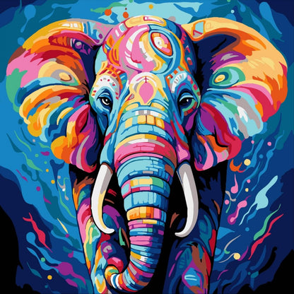 Conjunto Pintura Numerada Arte Terapia 30X30cm Elefante