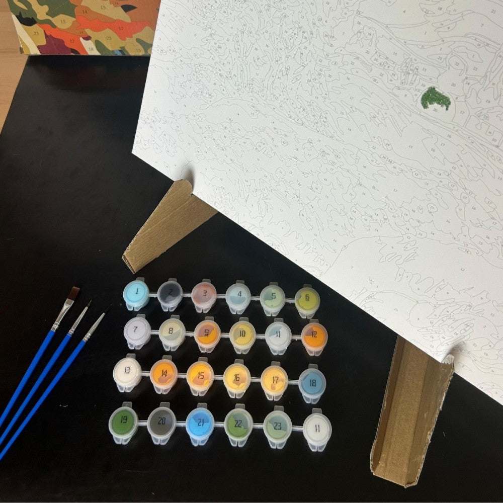 Conjunto Pintura Numerada Arte Terapia 40X50cm Casinha de Pedra