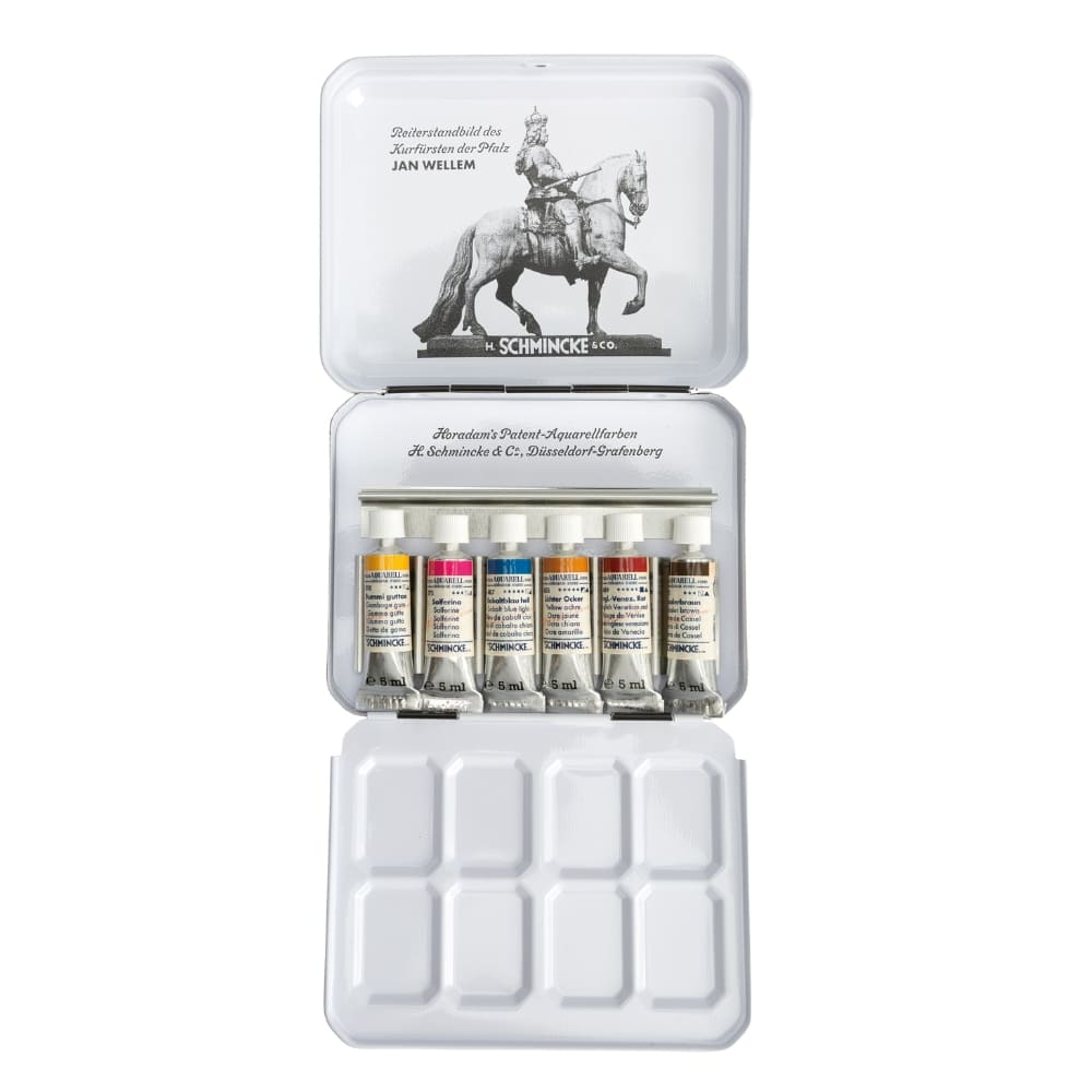 Tinta Aquarela Schmincke Horadam Bisnaga 06 Cores Retrô