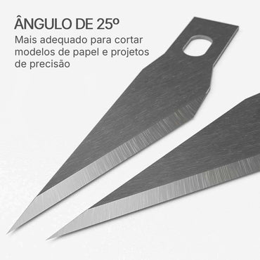 Refil Com 10 Laminas de Estilete de Precisão Sinoart "Tipo" Bisturi T0142RF